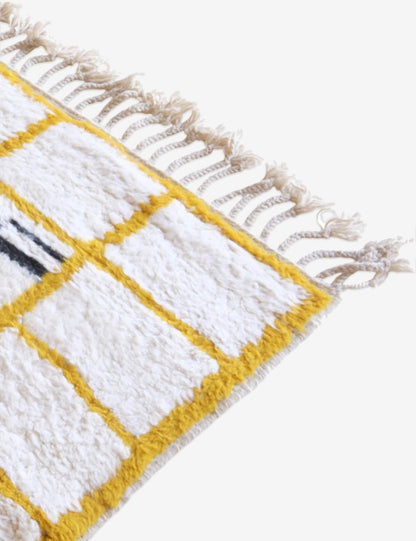 Moroccan Yellow Modern Wool Rug 8.7 x 7 ft / 266 x 215 cm - Surcoma