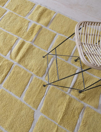 Custom Pastel Yellow Moroccan Rug - Forma 62
