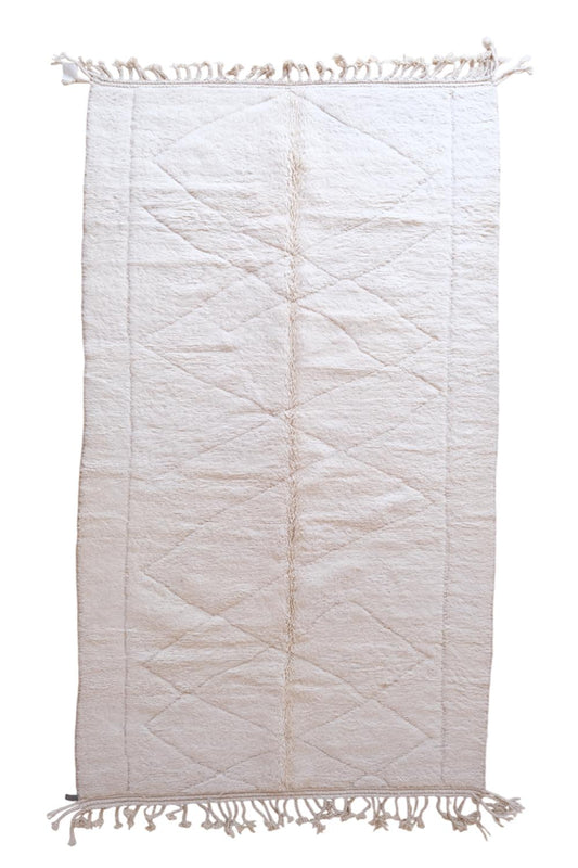 White Beni Ourain Wool Rug 11.7 x 6 ft / 358 x 185 cm