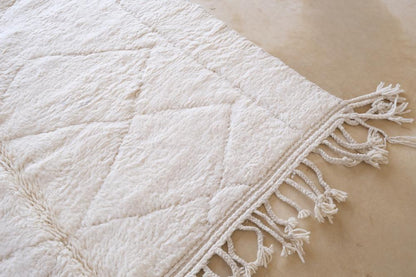 White Beni Ourain Wool Rug 11.7 x 6 ft / 358 x 185 cm - Surcoma