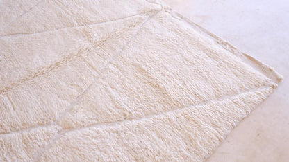 White Beni Ourain Wool Rug 9.2 x 6.8 ft / 281 x 210 cm - Surcoma