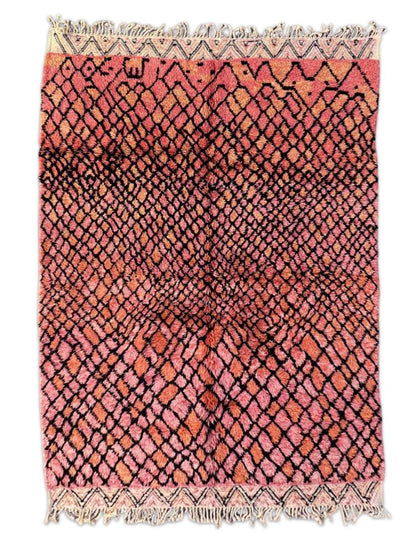 Luxurious Pink Beni Mrirt Rug 9.7 x 6.6 ft / 296 x 202 cm - Surcoma