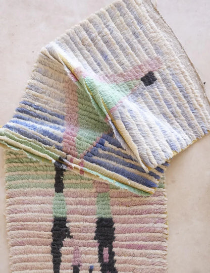 Abstract Wool Runner Rug 9.9 x 2.2 ft / 301 x 69 cm - Surcoma