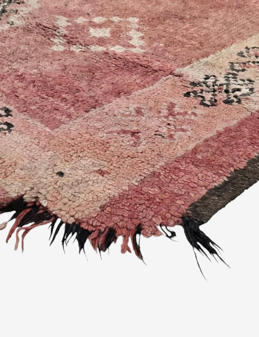 Vintage Rose Pink Moroccan Rug 12.8 x 5.4 ft / 390 x 166 cm
