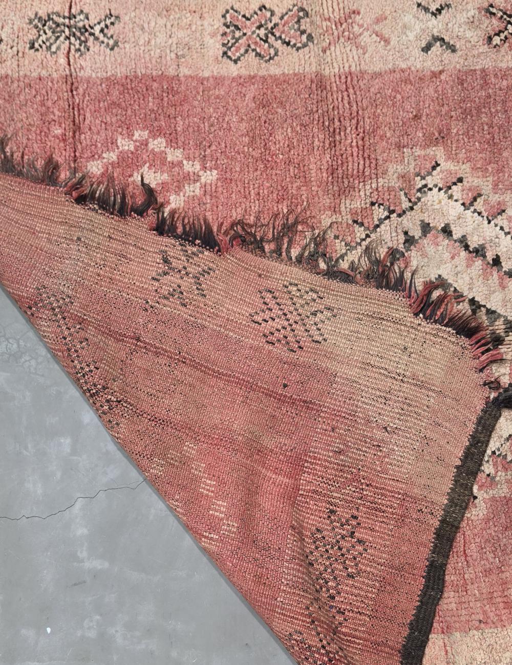 Vintage Rose Pink Moroccan Rug 12.8 x 5.4 ft / 390 x 166 cm
