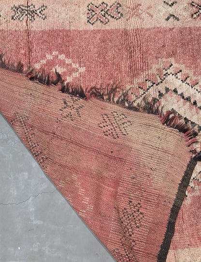 Vintage Rose Pink Moroccan Rug 12.8 x 5.4 ft / 390 x 166 cm