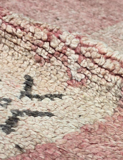 Vintage Rose Pink Moroccan Rug 12.8 x 5.4 ft / 390 x 166 cm