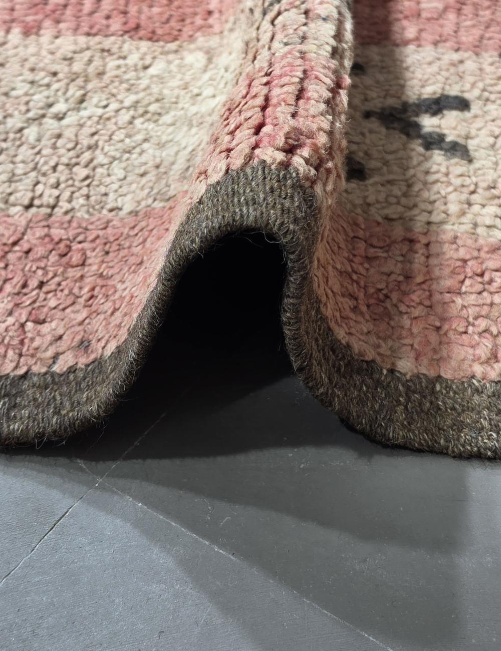 Vintage Rose Pink Moroccan Rug 12.8 x 5.4 ft / 390 x 166 cm