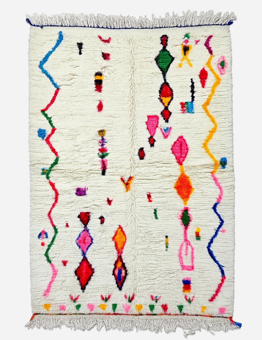 Artistic Azilal Berber Wool Rug 8.4 x 5 ft / 255 x 153 cm