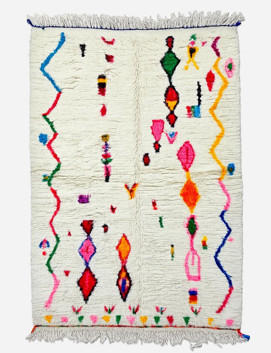 Artistic Azilal Berber Wool Rug 8.4 x 5 ft / 255 x 153 cm