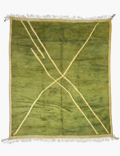 Green Beni Ourain Rug 13.6 x 10.5 ft / 416 x 320 cm