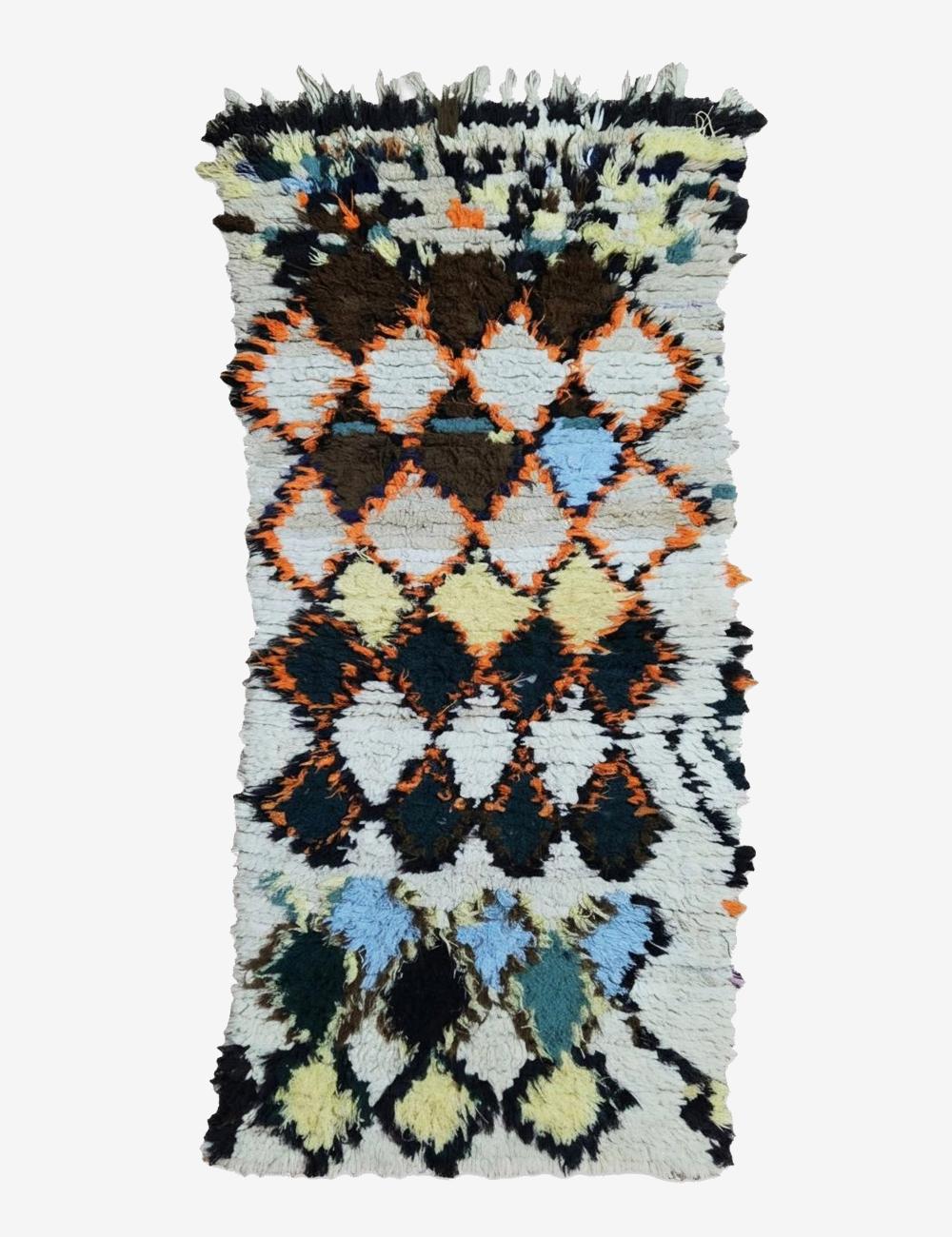 Vintage Teal and Orange Azilal Runner 5.7 x 2.56 ft / 173 x 78 cm