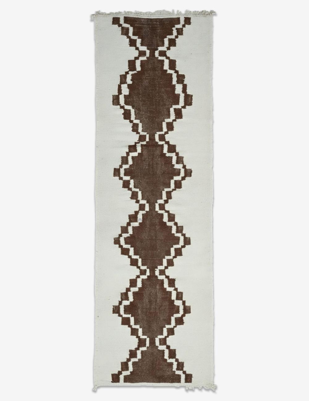 Boujad Berber Flatwoven Runner Diamond Chain 9.4 x 3.05 ft / 287 x 93 cm