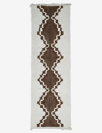 Boujad Berber Flatwoven Runner Diamond Chain 9.4 x 3.05 ft / 287 x 93 cm