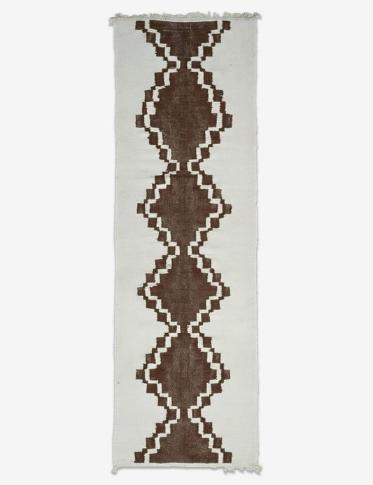 Boujad Berber Flatwoven Runner Diamond Chain 9.4 x 3.05 ft / 287 x 93 cm