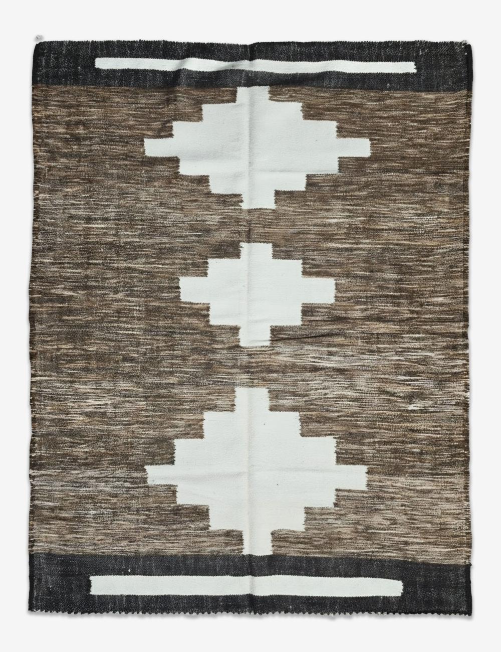 Cream Diamond Medallion Boujad Flatwoven Rug 9.1 x 6.76 ft / 277 x 206 cm