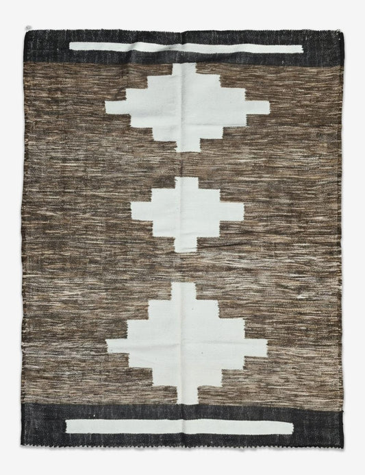 Cream Diamond Medallion Boujad Flatwoven Rug 9.1 x 6.76 ft / 277 x 206 cm