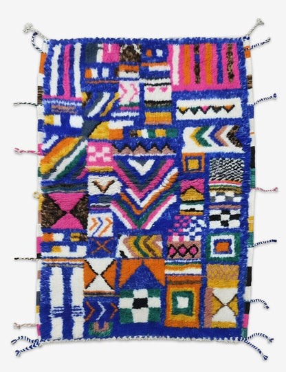 Handknotted Contemporary Wool Rug 5.3 x 3.44 ft / 161 x 105 cm