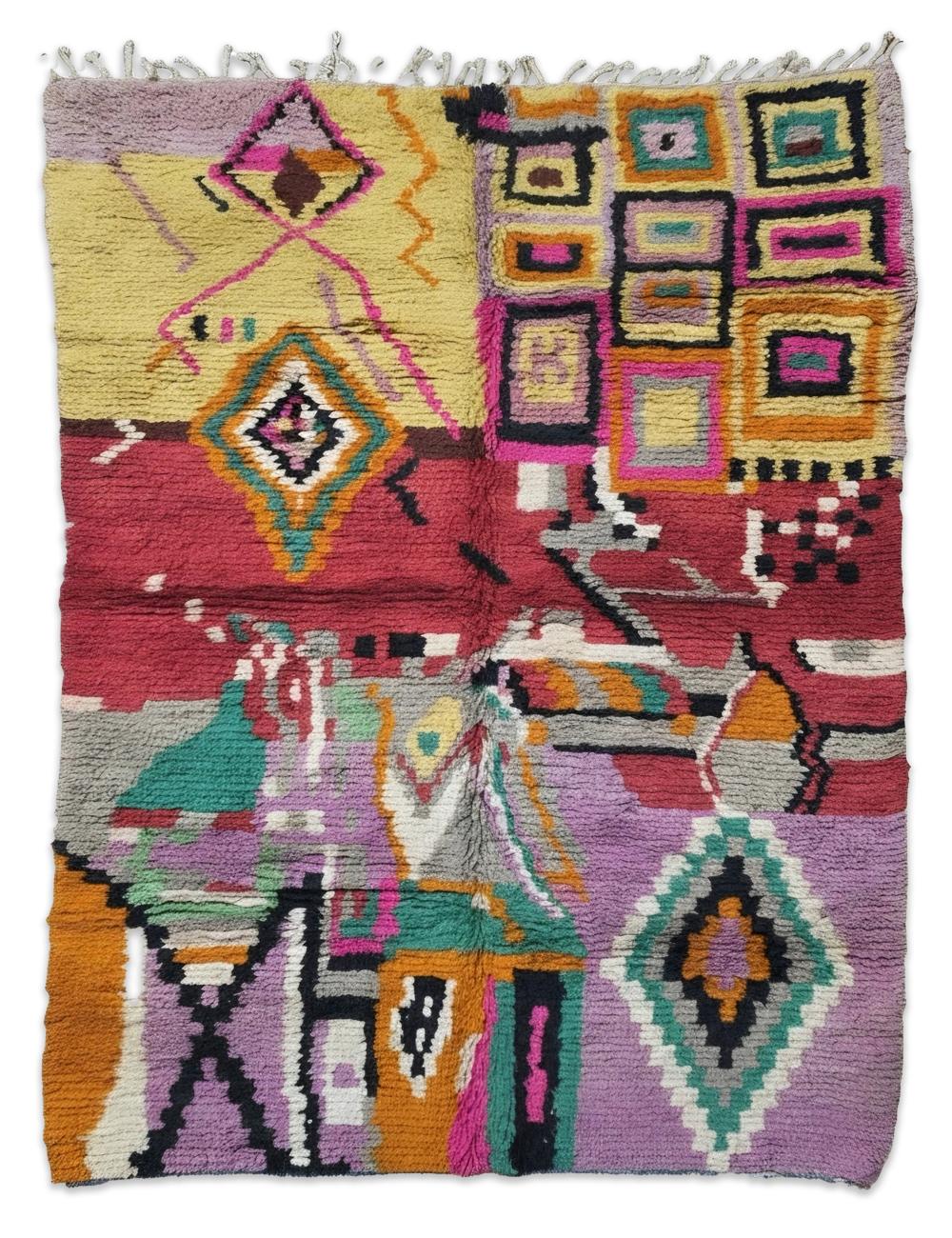 Colorful Geometric Boujad Rug 8.9 x 6.14 ft / 270 x 187 cm