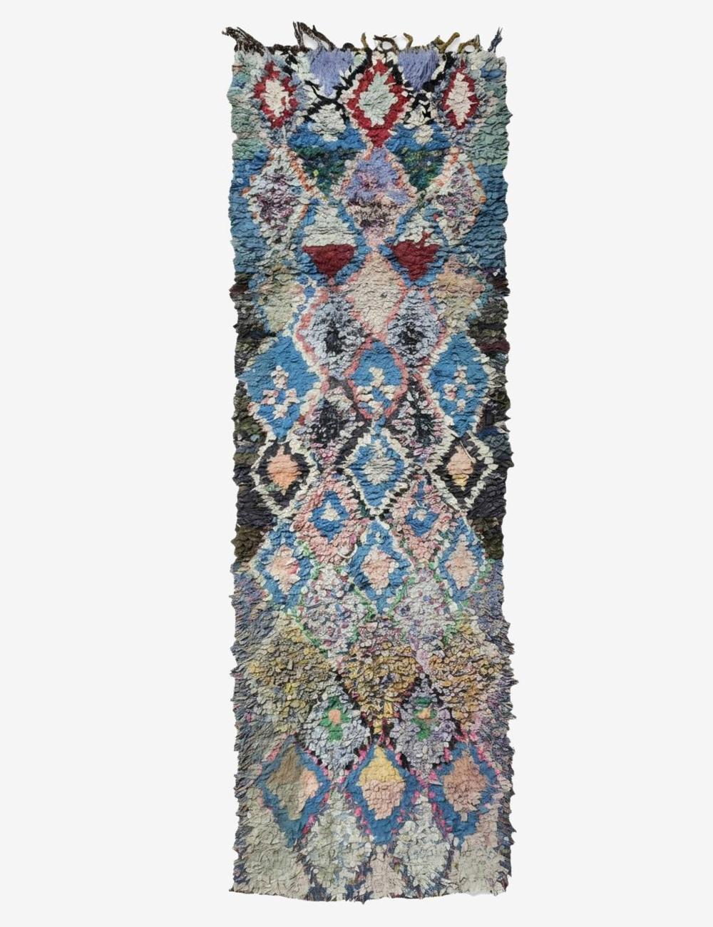 Modern Boucherouite Diamond Runner 8.5 x 2.66 ft / 260 x 81 cm