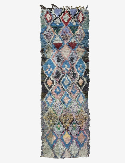 Modern Boucherouite Diamond Runner 8.5 x 2.66 ft / 260 x 81 cm