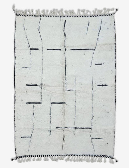 White Moroccan Wool Rug 9.7 x 6.5 ft / 296 x 200 cm