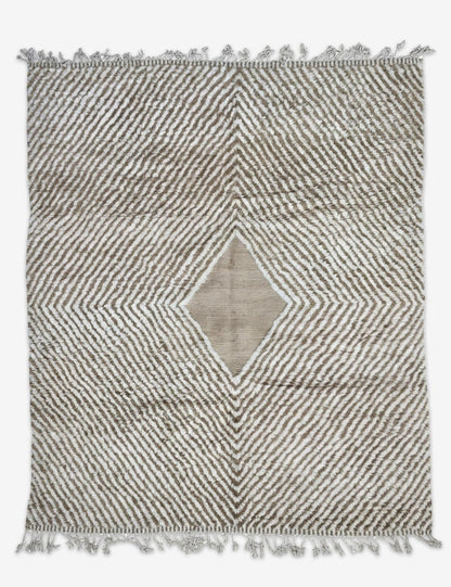 Handwoven Boujad Wool Rug Radiating Chevron 10 x 8.2 ft / 306 x 250 cm