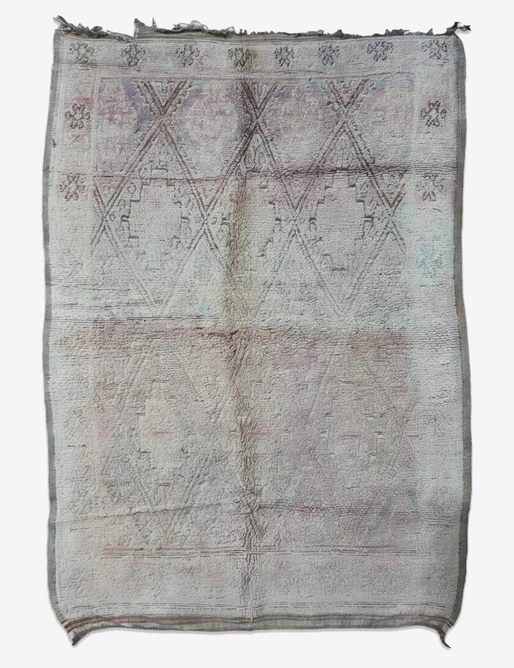 Faded Ivory Diamond Lattice Boujad Wool Rug 9.6 x 6.56 ft / 294 x 200 cm