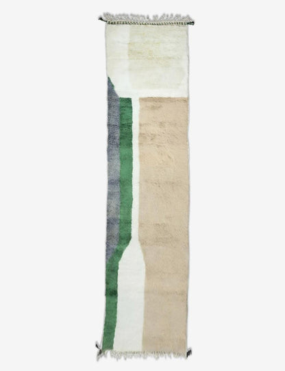 Color Block Berber Wool Runner Rug 14.8 x 4 ft / 450 x 122 cm