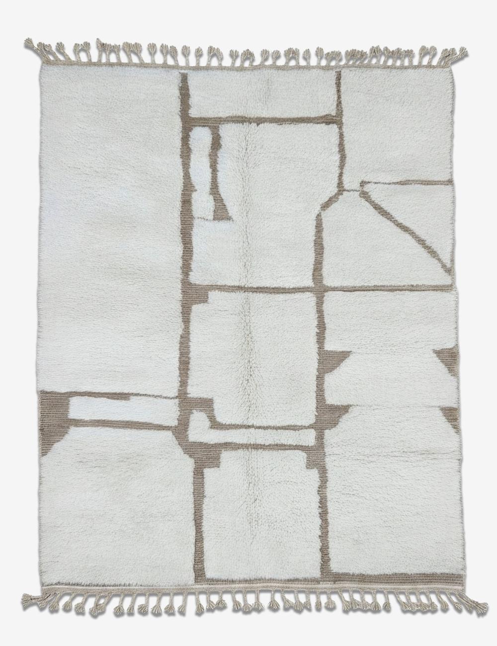 Contemporary White Berber Rug 9.6 x 7.7 ft / 294 x 237 cm