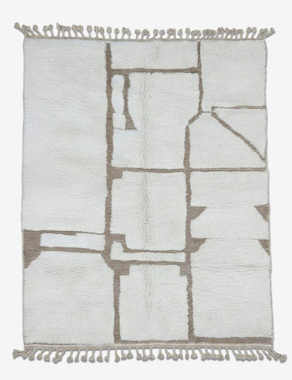 Contemporary White Berber Rug 9.6 x 7.7 ft / 294 x 237 cm