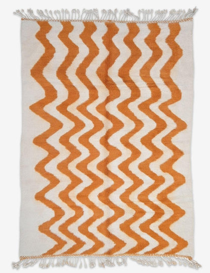 Burnt Orange Zigzag Boujad Rug 10 x 6.36 ft / 304 x 194 cm