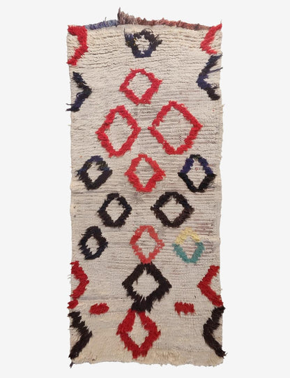 Vintage Geometric Diamond Moroccan Rug 6 x 2.62 ft / 183 x 80 cm