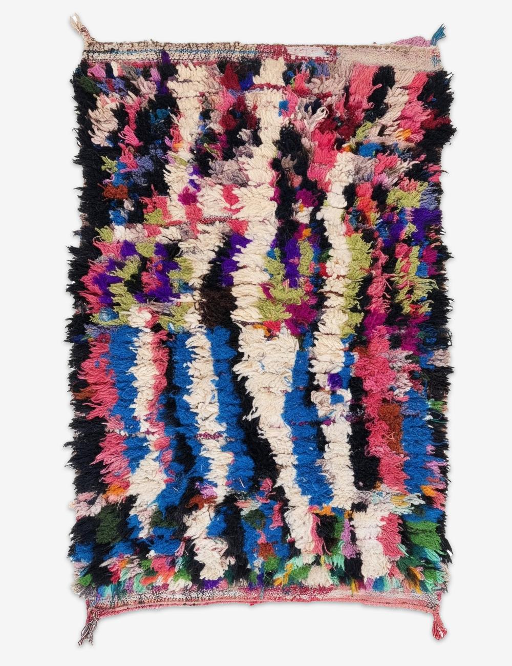 Authentic Colorful Azilal Berber Rug 5.2 x 3.22 ft / 160 x 98 cm
