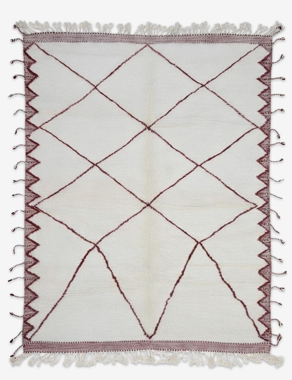 Modern Geometric Burgundy Diamond Rug 11.6 x 8.86 ft / 353 x 270 cm