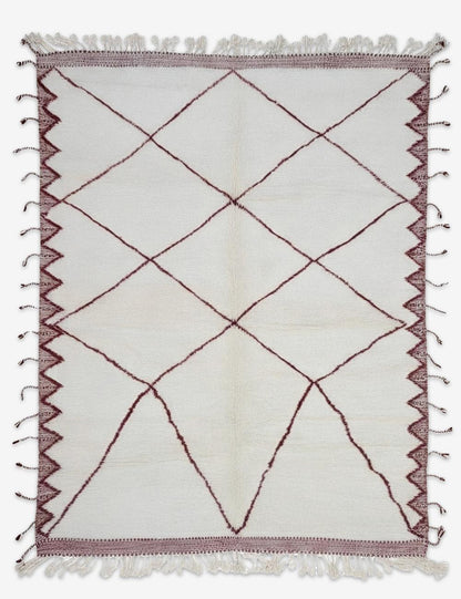 Modern Geometric Burgundy Diamond Rug 11.6 x 8.86 ft / 353 x 270 cm