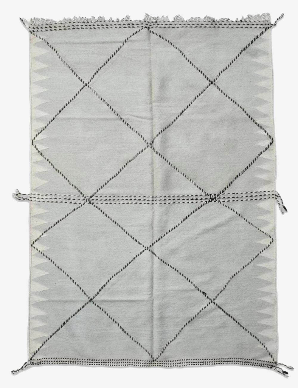 Flatwoven Diamond Lattice Boujad Wool Rug 9.4 x 6.36 ft / 285 x 194 cm