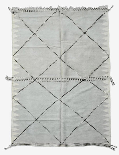 Flatwoven Diamond Lattice Boujad Wool Rug 9.4 x 6.36 ft / 285 x 194 cm