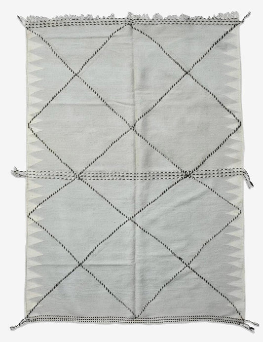 Flatwoven Diamond Lattice Boujad Wool Rug 9.4 x 6.36 ft / 285 x 194 cm