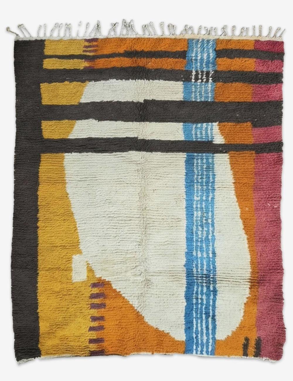 Colorful Wool Moroccan Rug  8.6 x 6.79 ft / 261 x 207 cm