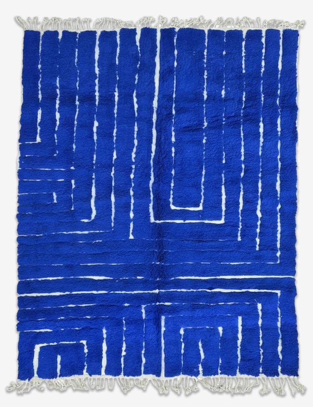 Blue Moroccan Rug 9.8 x 7.7 ft / 300 x 237 cm