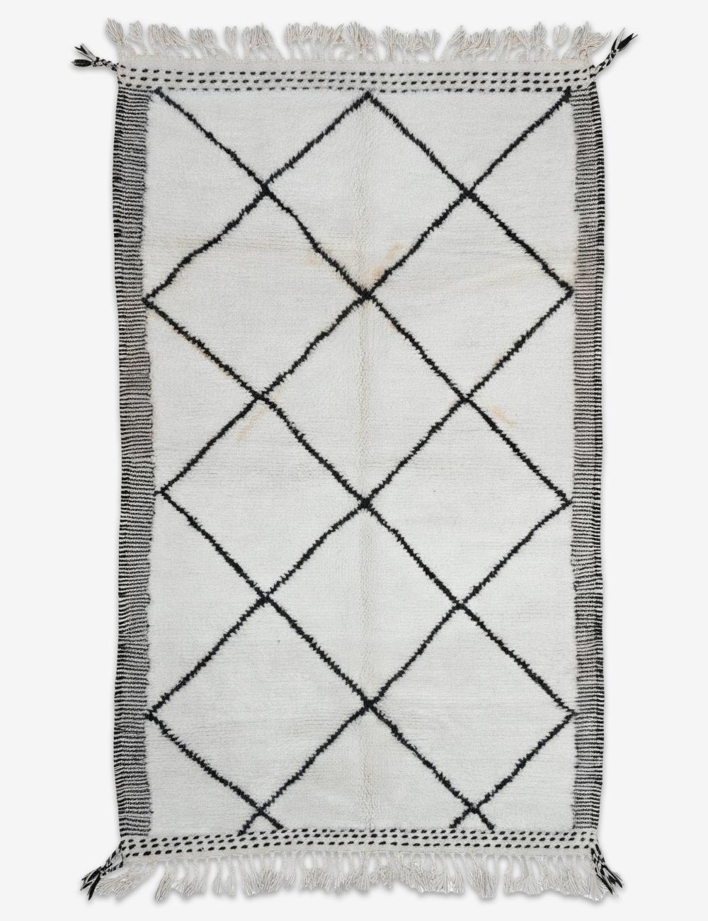 Black Diamond Lattice Beni Ourain Rug 8.3 x 5.09 ft / 252 x 155 cm