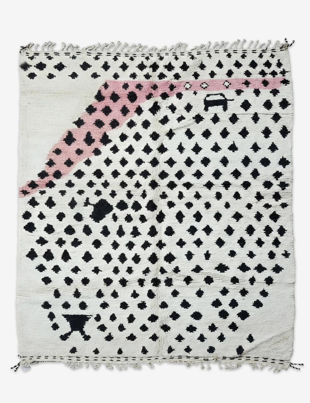 Ivory Dotted Wool Rug 10.2 x 7.8 ft / 310 x 240 cm