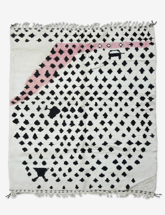 Ivory Dotted Wool Rug 10.2 x 7.8 ft / 310 x 240 cm