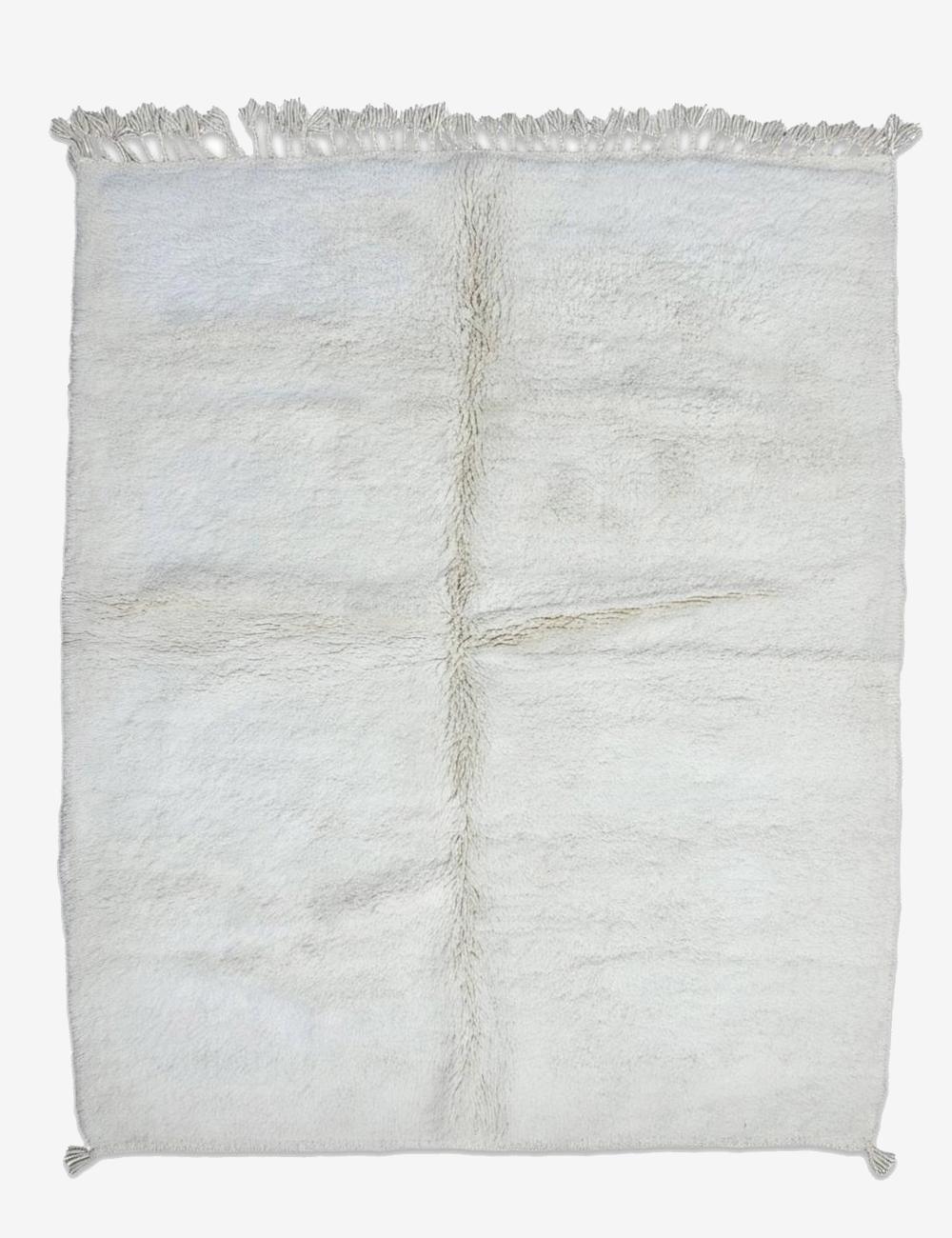 Solid Undyed Ivory Boujad Wool Rug 8.3 x 6.69 ft / 253 x 204 cm