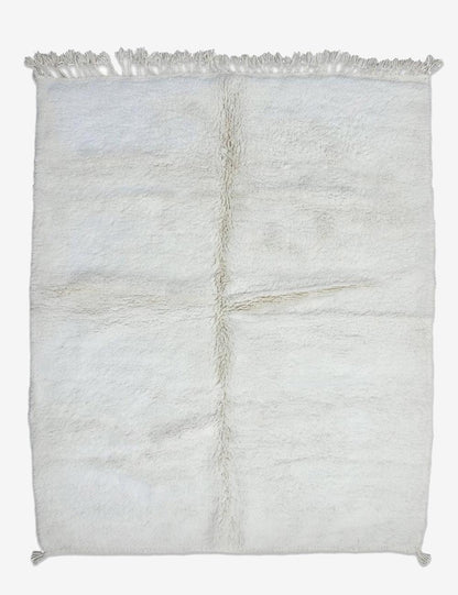 Solid Undyed Ivory Boujad Wool Rug 8.3 x 6.69 ft / 253 x 204 cm