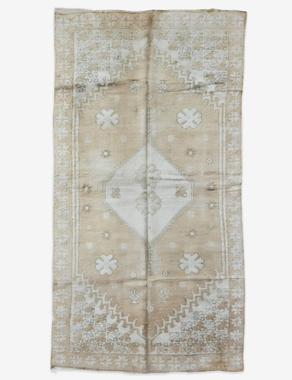 Vintage Honey Beige Moroccan Rug 10.3 x 5.4 ft / 313 x 165 cm