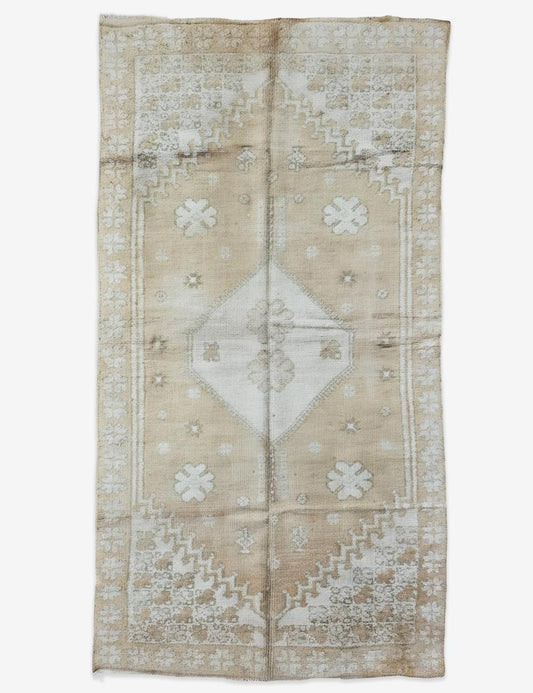 Vintage Honey Beige Moroccan Rug 10.3 x 5.4 ft / 313 x 165 cm