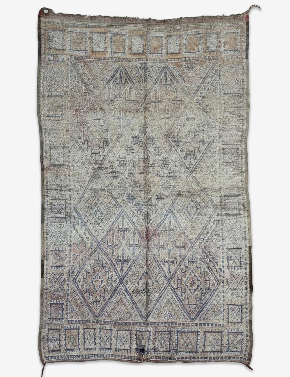 Diamond Lattice Cross Motif Modern Boujad Wool Rug 10.6 x 6.23 ft / 324 x 190 cm