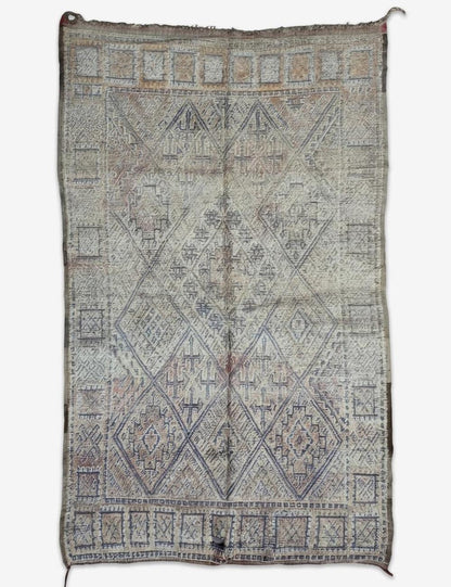 Diamond Lattice Cross Motif Modern Boujad Wool Rug 10.6 x 6.23 ft / 324 x 190 cm